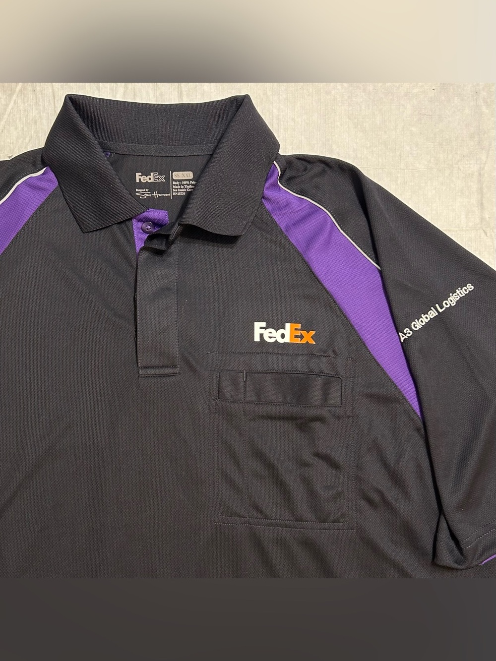 FedEx A3 Global Logistics Delivery Reflective Polo Employee Uniform Men’s XXL